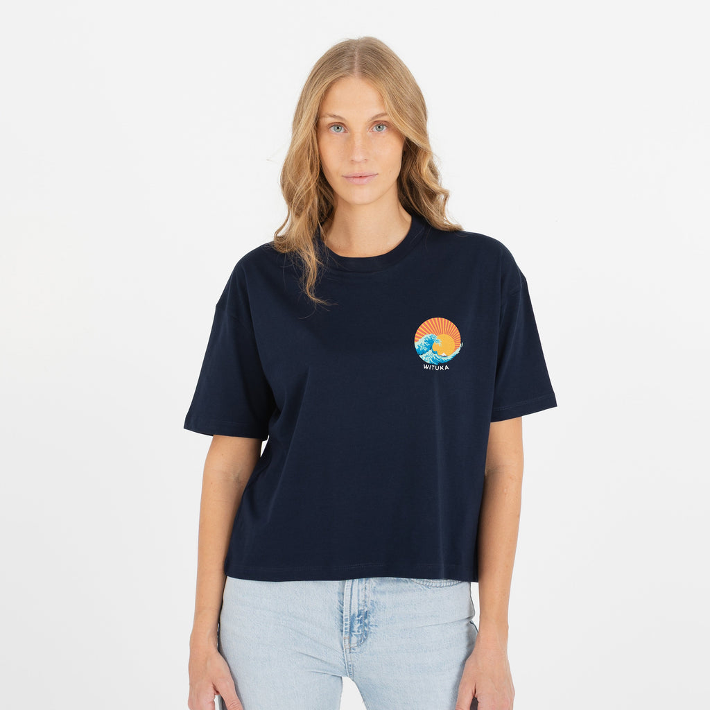 Kanagawa Wave Cropped Tee