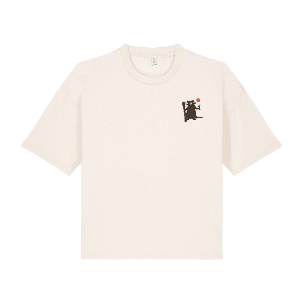 Skiing Raccoon Cropped Tee